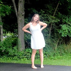 Juniors white lace dress